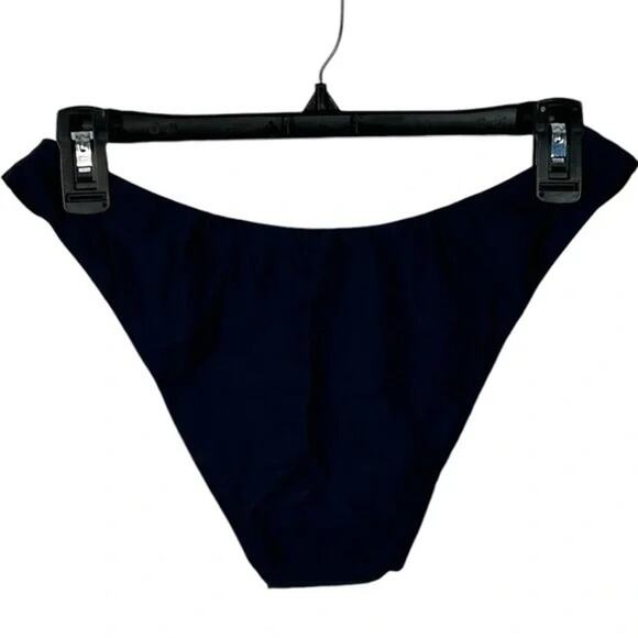 NWT J. Crew Mid Rise High Cut Leg Cheeky Bikini Bottom UPF 50 S Navy Blue #3056 - Picture 13 of 14